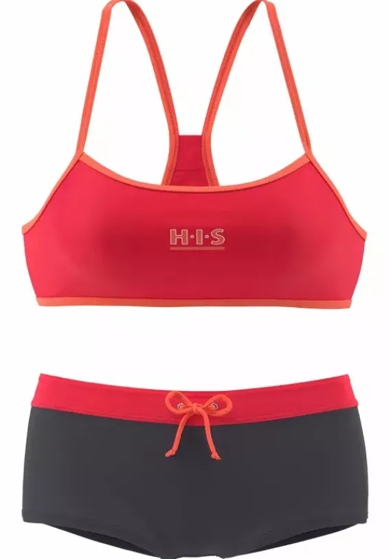 Bustier-Bikinis|H.I.S Bustier-Bikini Grau-Orange