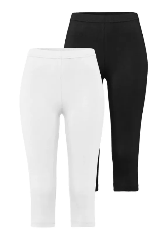 Homewear-Leggings|Vivance active Caprileggings Weis, Schwarz