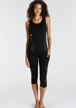 Lange Hosen|LASCANA ACTIVE Caprileggings Schwarz