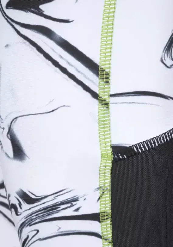 Lange Hosen|LASCANA ACTIVE Caprileggings"White Marble" Weis-Marmoriert-Schwarz