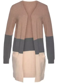 Jacken & Mantel|Vivance Cardigan Rosa-Grau-Apricot