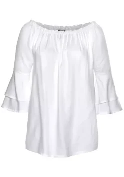 Blusen|LASCANA Carmenbluse Weis