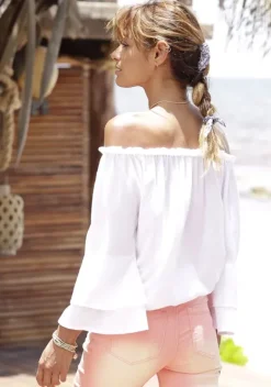Blusen|LASCANA Carmenbluse Weis