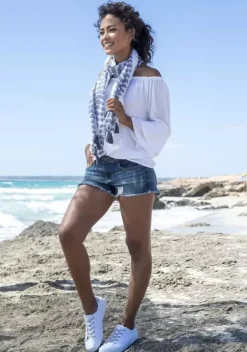 Blusen|LASCANA Carmenbluse Weis