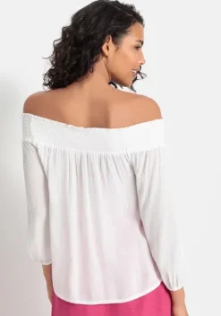 Blusen|LASCANA Carmenbluse Weis