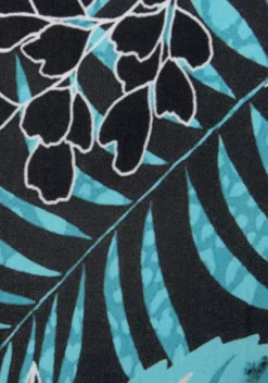 Blusen|LASCANA Carmenbluse Schwarz-Blau Bedruckt