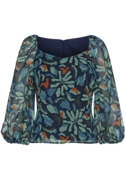 Blusen|LASCANA Chiffonbluse Marine-Dunkelgrun