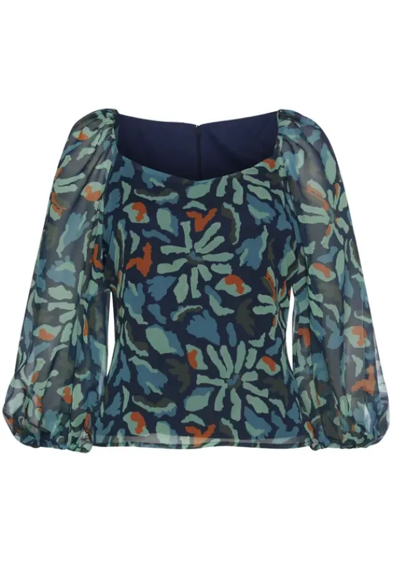 Blusen|LASCANA Chiffonbluse Marine-Dunkelgrun