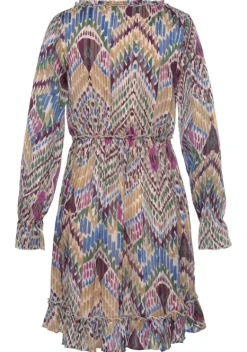 Kurze Kleider|LASCANA Chiffonkleid Bunt Bedruckt