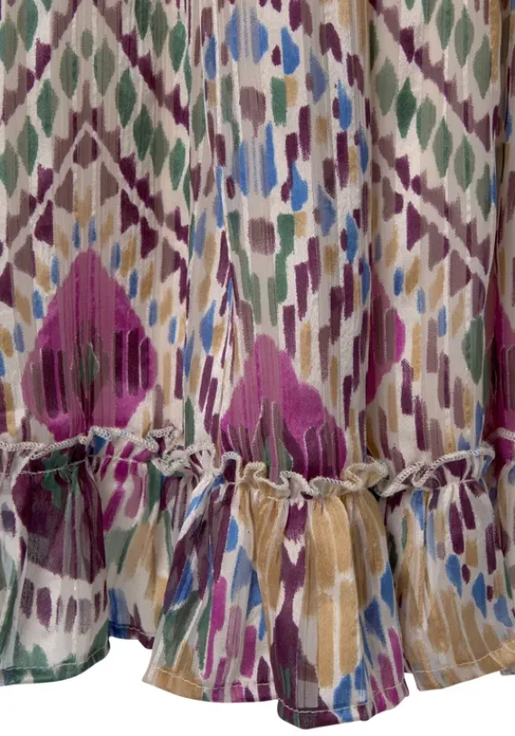 Kurze Kleider|LASCANA Chiffonkleid Bunt Bedruckt