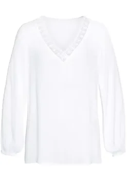 Blusen|Vivance Crinklebluse Weis