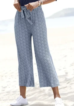 Lange Hosen|LASCANA Culotte Blau Bedruckt