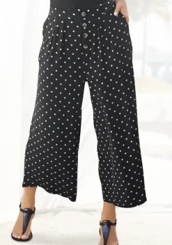 Lange Hosen|LASCANA Culotte Schwarz-Weis-Gepunktet