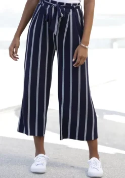 Lange Hosen|LASCANA Culotte Marine-Weis-Gestreift