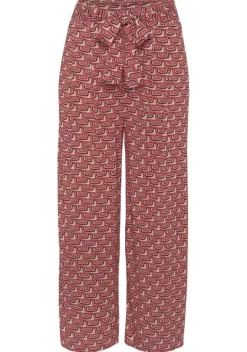 Lange Hosen|Vivance Culotte Beige-Rot Bedruckt