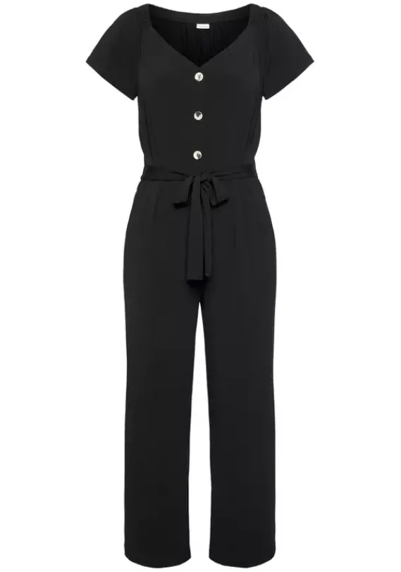Strandmode|LASCANA Culotte-Overall Schwarz