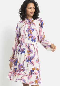 Kurze Kleider|LASCANA Druckkleid Weis Bedruckt