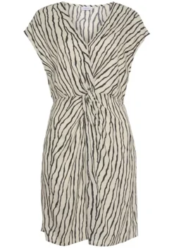 Kurze Kleider|LASCANA Druckkleid Creme-Schwarz