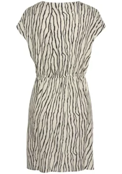 Kurze Kleider|LASCANA Druckkleid Creme-Schwarz