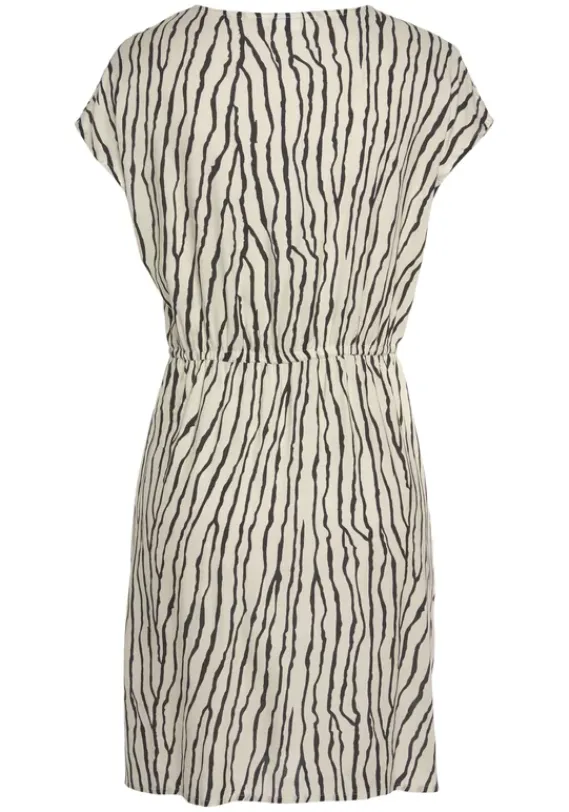 Kurze Kleider|LASCANA Druckkleid Creme-Schwarz