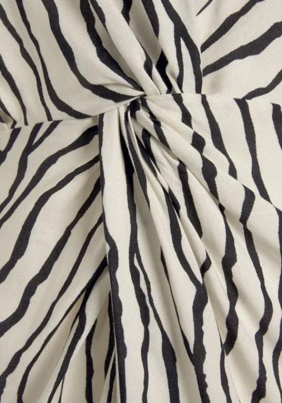 Kurze Kleider|LASCANA Druckkleid Creme-Schwarz