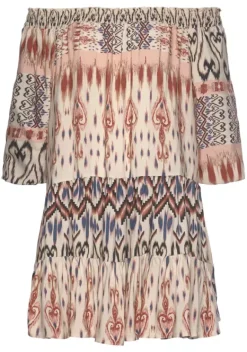 Kurze Kleider|Buffalo Druckkleid Creme-Bedruckt