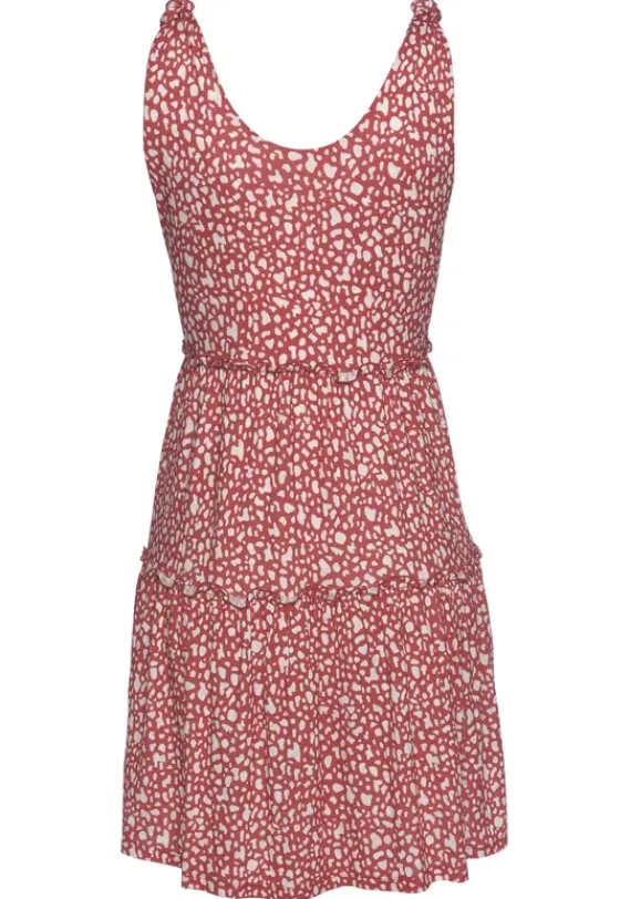 Kurze Kleider|Beachtime Druckkleid Rot-Weis-Bedruckt