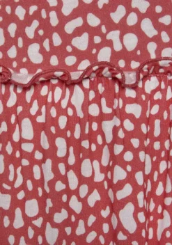 Kurze Kleider|Beachtime Druckkleid Rot-Weis-Bedruckt