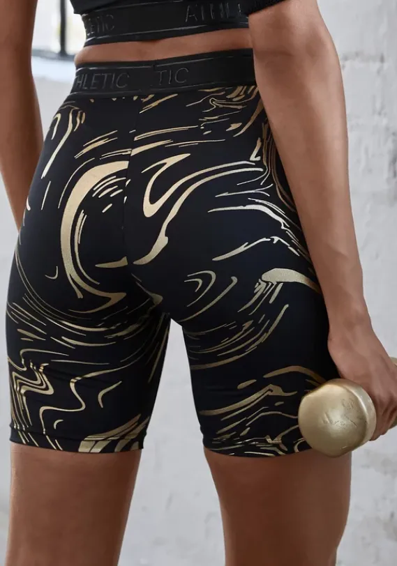 Shorts|LASCANA ACTIVE Funktionsshorts"-Radlerhose" Schwarz, Gold