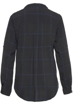 Blusen|LASCANA Hemdbluse Schwarz-Blau