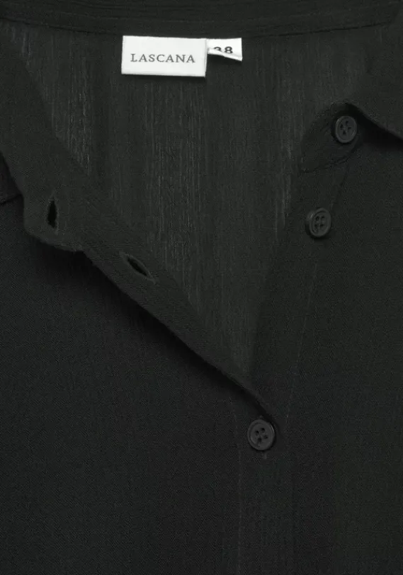 Strandmode|LASCANA Hemdblusenkleid Schwarz