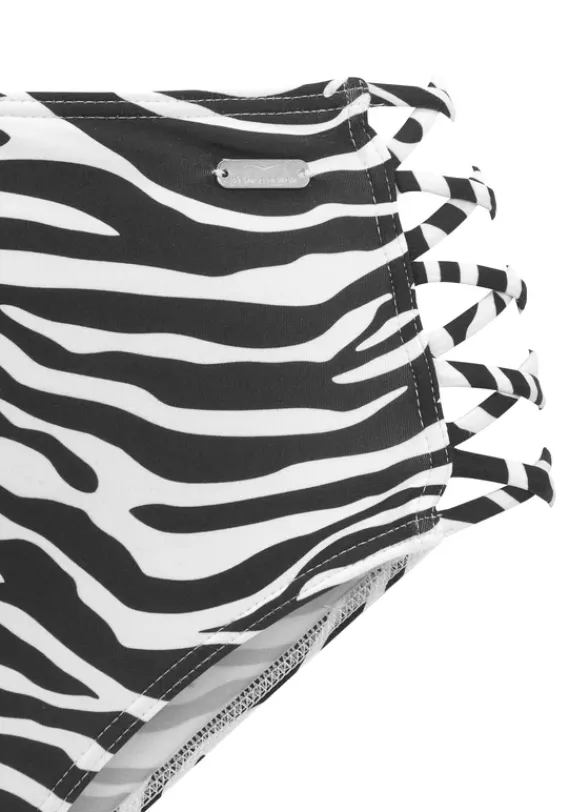 Bikini-Unterteile|Venice Beach Highwaist-Bikini-Hose"Fjella" Schwarz-Weis