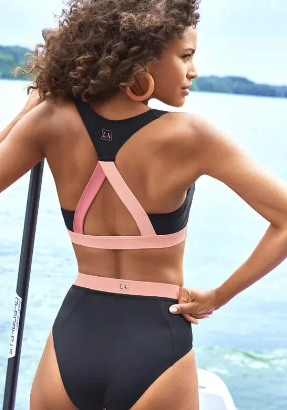 Bikini-Unterteile|LASCANA ACTIVE Highwaist-Bikini-Hose"Janni" Schwarz