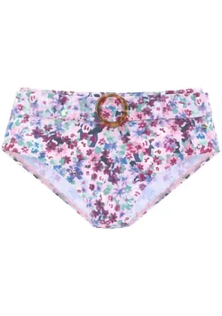 Bikini-Unterteile|s.Oliver Highwaist-Bikini-Hose"Scatter" Lila-Bedruckt
