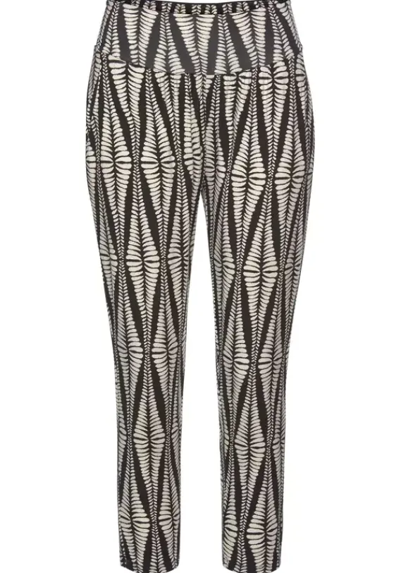 Strandmode|LASCANA 7/8-Hose Schwarz-Sand-Bedruckt