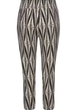 Strandmode|LASCANA 7/8-Hose Schwarz-Sand-Bedruckt
