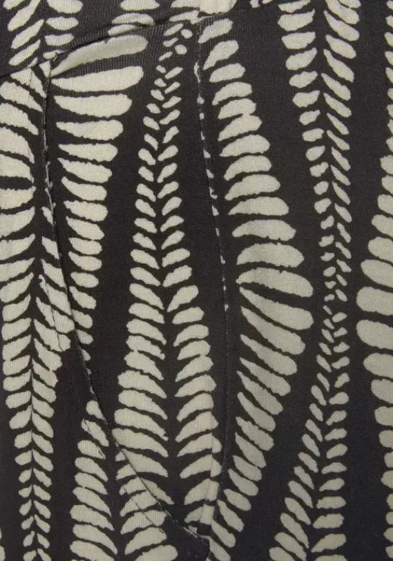 Strandmode|LASCANA 7/8-Hose Schwarz-Sand-Bedruckt