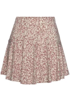 Lange Hosen|Vivance Hosenrock Mauve-Creme-Bedruckt