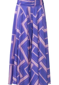 Lange Hosen|LASCANA Hosenrock Blau-Lila-Rose Bedruckt