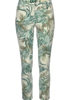 Lange Hosen|LASCANA 7/8-Jeggings Weis-Grun-Bedruckt