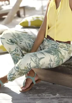 Lange Hosen|LASCANA 7/8-Jeggings Weis-Grun-Bedruckt