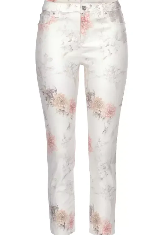 Lange Hosen|LASCANA 7/8-Jeggings Weis-Bedruckt