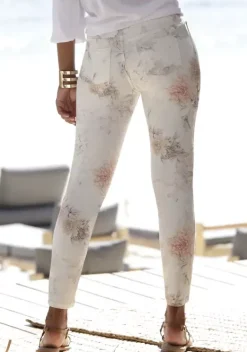 Lange Hosen|LASCANA 7/8-Jeggings Weis-Bedruckt
