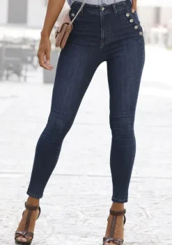 Lange Hosen|Vivance Jeggings Darkblue-Washed