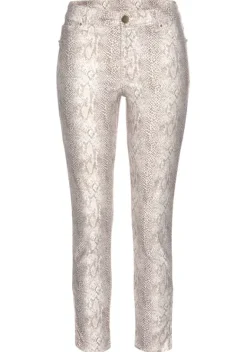 Lange Hosen|LASCANA 7/8-Jeggings Braun-Bedruckt