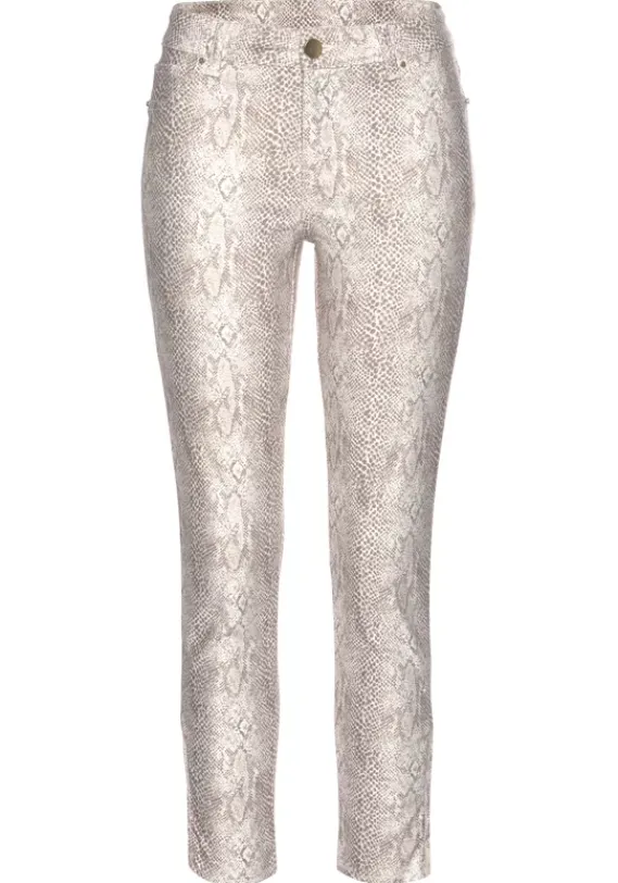 Lange Hosen|LASCANA 7/8-Jeggings Braun-Bedruckt