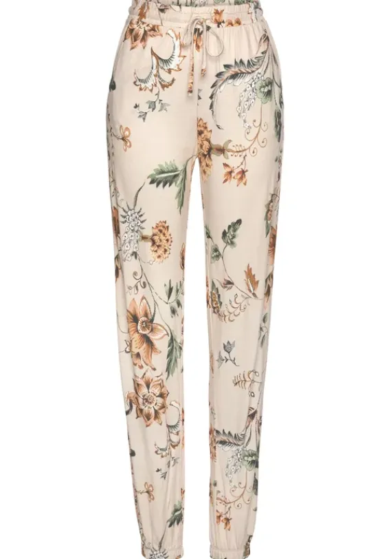 Lange Hosen|Buffalo Jerseyhose Beige-Bedruckt