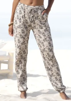 Lange Hosen|Vivance Jerseyhose Beige-Bedruckt