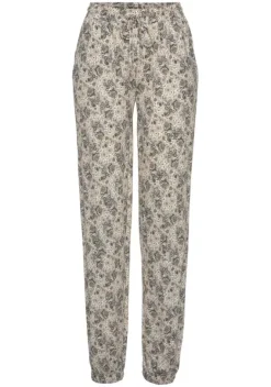 Lange Hosen|Vivance Jerseyhose Beige-Bedruckt