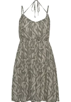 Kurze Kleider|Buffalo Jerseykleid Khaki-Sand Bedruckt